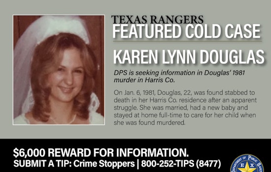 Texas DPS Increases Reward to $6,000 in Bid to Solve 1981 Cold Case Murder of Young Mother Karen Lynn Douglas