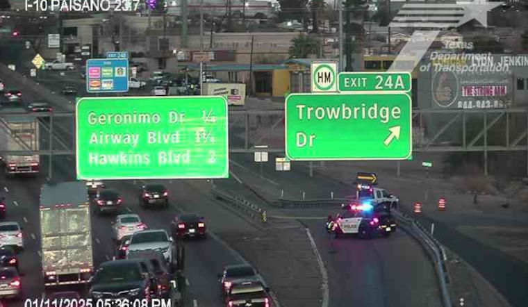Three Injured in Vehicle Fire Near Trowbridge in El Paso, Traffic Snarled as Investigation Continues