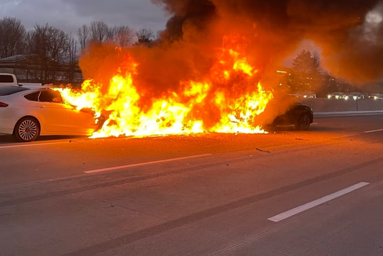 Traffic Advisory: No Injuries in Fiery Multi-Vehicle Crash on I-696 Near Farmington Hills