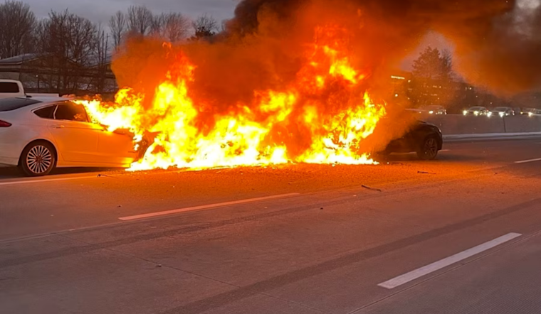 Traffic Advisory: No Injuries in Fiery Multi-Vehicle Crash on I-696 Near Farmington Hills