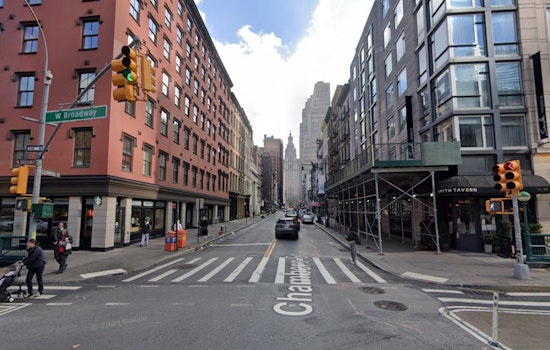 Two Injured as Taxi Collides with BMW in Tribeca, Crashes into Scaffolding