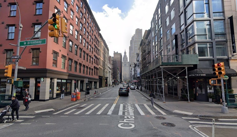Two Injured as Taxi Collides with BMW in Tribeca, Crashes into Scaffolding
