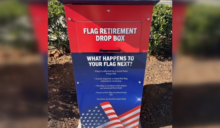 Wake Forest Scout Creates Patriotic Solution with American Flag Retirement Drop Box