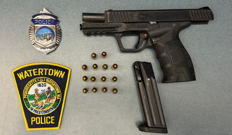 Watertown Police Arrest Waltham Teen for Possession of Stolen Firearm During Traffic Stop