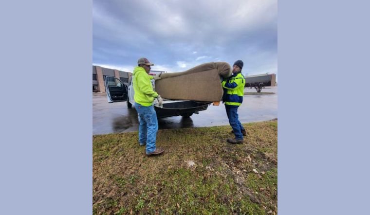 White Settlement Public Works Clears Waterways, Finds Sofa Amidst Debris Following Heavy Rain