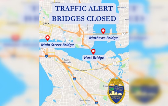 Winter Weather Forces Closure of Main Street, Hart, and Mathews Bridges in Jacksonville