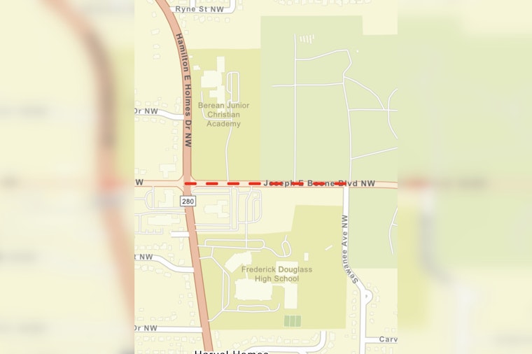 Atlanta Commuters Face Lane Closure on Joseph E. Boone Blvd NW for Sidewalk Reconstruction