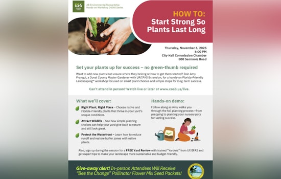 Atlantic Beach Offers Free Gardening Workshop to Cultivate Florida-Friendly Landscaping Knowledge