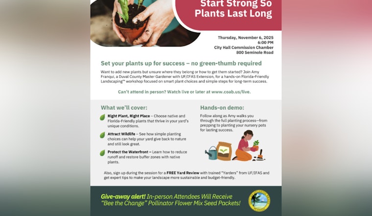 Atlantic Beach Offers Free Gardening Workshop to Cultivate Florida-Friendly Landscaping Knowledge