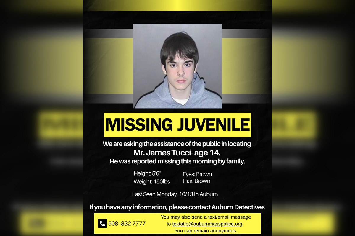 Auburn Police Seek Public's Help in Locating Missing 14-Year-Old Boy