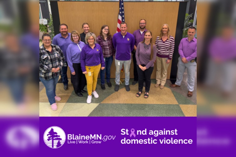 Blaine City Hall Illuminates in Purple for Domestic Violence Awareness Month