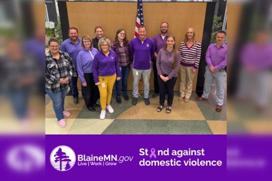 Blaine City Hall Illuminates in Purple for Domestic Violence Awareness Month