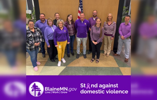 Blaine City Hall Illuminates in Purple for Domestic Violence Awareness Month