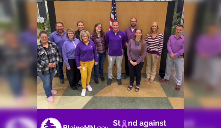 Blaine City Hall Illuminates in Purple for Domestic Violence Awareness Month