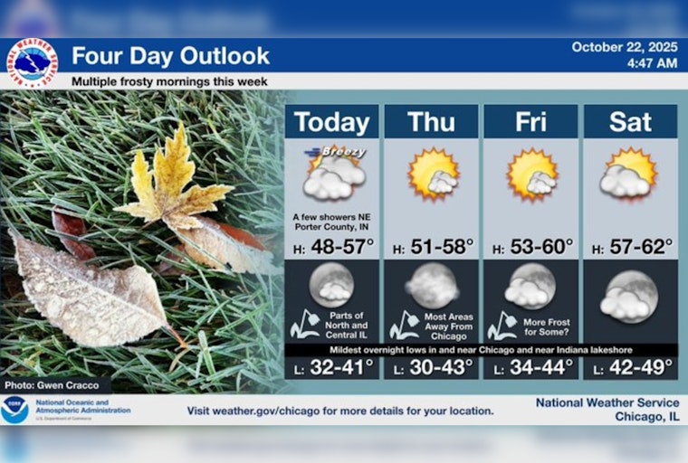 Blustery Conditions Beckon Autumn Chill in Chicago; NWS Forecast Week of Mixed Skies and Potential Showers