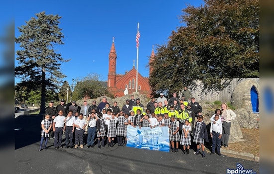 Boston Police Officers Blessed by Third Graders at Pope John Paul II Catholic Academy