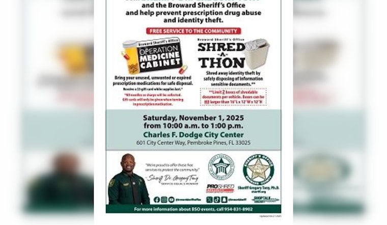 Broward County Residents Invited to Secure Document Shredding and Safe Medication Disposal Event