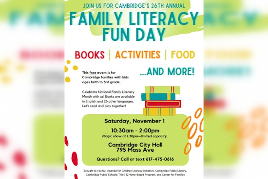 Cambridge Invites Families to 26th Annual Family Literacy Fun Day at City Hall