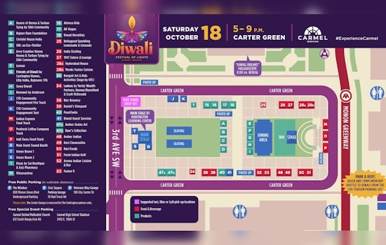 Carmel's Carter Green to Host Dazzling Diwali Festival as City Announces Parking Plans for Smooth Festivities