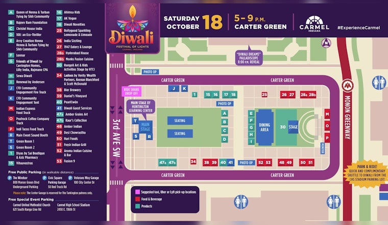 Carmel's Carter Green to Host Dazzling Diwali Festival as City Announces Parking Plans for Smooth Festivities