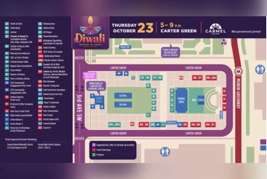 Carmel's Carter Green to Host Vibrant Diwali Festival, Defying Weather with Promised Night of Lights and Celebration