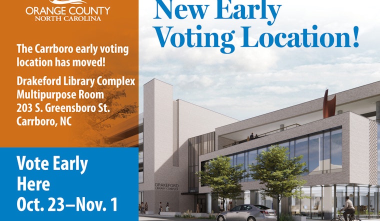 Carrboro Announces New Early Voting Site at Drakeford Library Complex Ahead of Elections