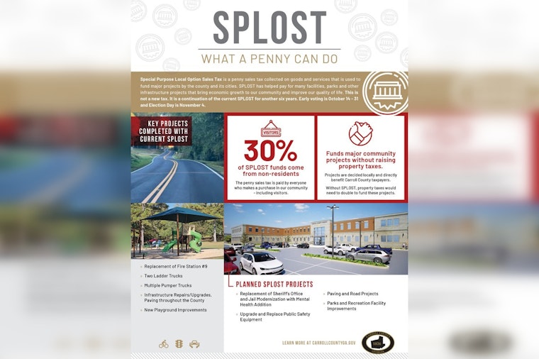 Carroll County Residents to Decide on SPLOST Renewal as Election Nears, Extended Voting Hours Announced