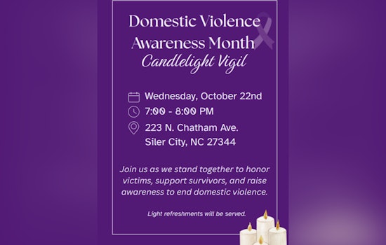 Chatham County to Hold Candlelight Vigil for Domestic Violence Awareness Month on October 22 in Siler City