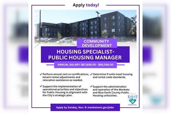 City of Mankato Seeks Public Housing Manager to Guide Affordable Housing Efforts