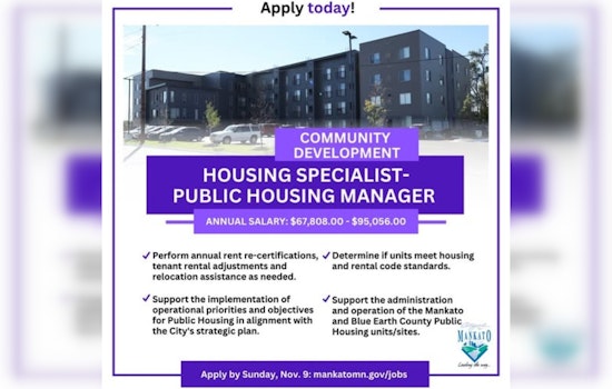 City of Mankato Seeks Public Housing Manager to Guide Affordable Housing Efforts