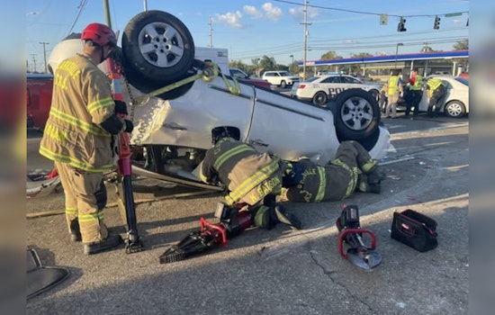 Clarksville Fire Rescue Swiftly Extricates Driver from Overturned Vehicle on Cunningham Lane