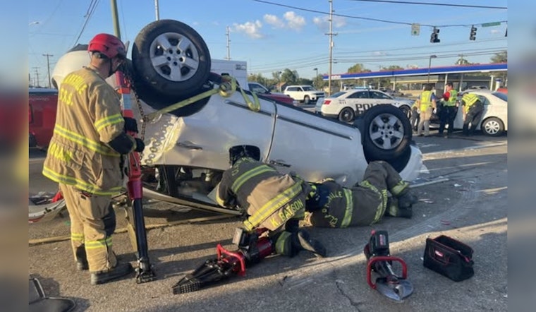 Clarksville Fire Rescue Swiftly Extricates Driver from Overturned Vehicle on Cunningham Lane
