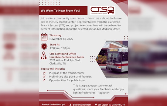 Clarksville Transit System Reveals Plans for New Transit Center at Community Open House