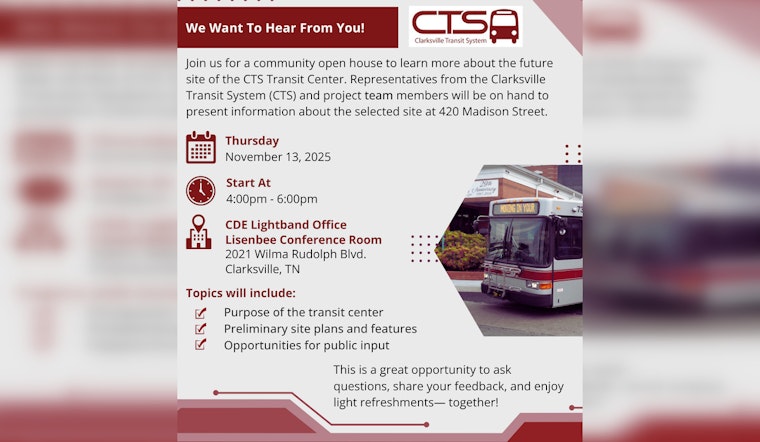 Clarksville Transit System Reveals Plans for New Transit Center at Community Open House