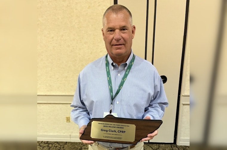 Collierville's Greg Clark Awarded Top Honor by Tennessee Recreation and Parks Association