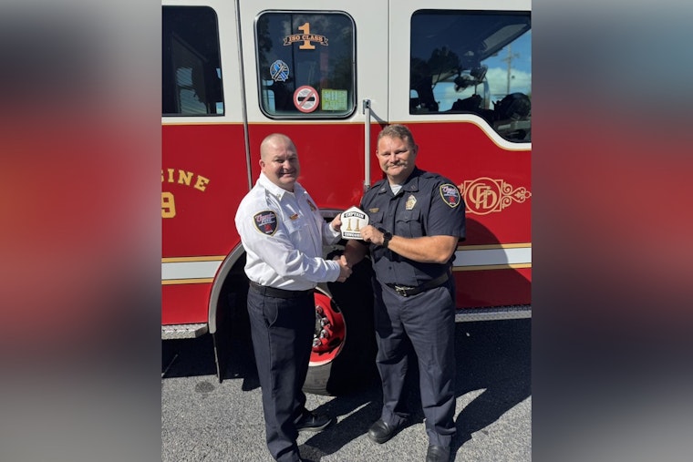 Concord NC Fire Department Celebrates Randy Dozier's Promotion to Captain After 20 Years of Service