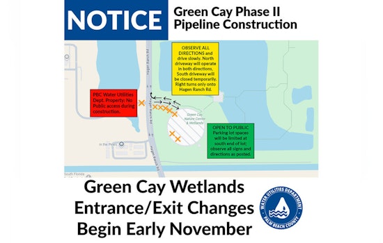 Construction at Green Cay Nature Center Prompts Parking Adjustments and Traffic Delays in Palm Beach County
