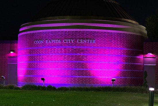 Coon Rapids Buildings Shine Purple in Support of Domestic Violence Awareness Month