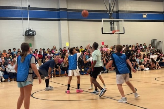 Coppell Police Team Up with 5th Graders for Drug-Free Living at Annual Red Ribbon Week Basketball Game