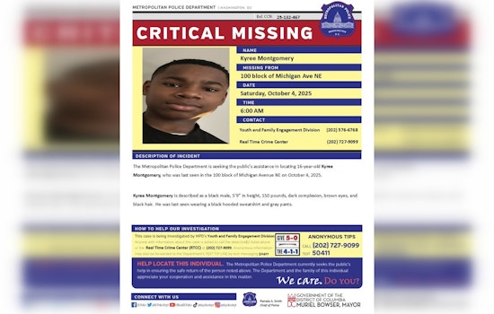 DC Police Seek Public Assistance in Search for Missing Teen Kyree Montgomery