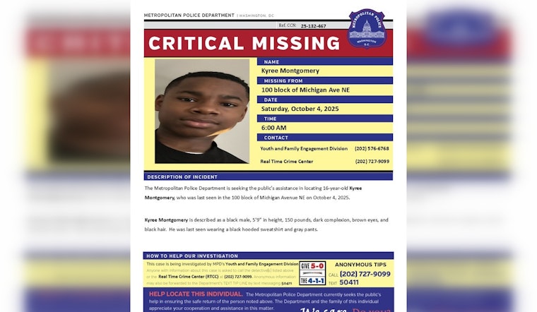 DC Police Seek Public Assistance in Search for Missing Teen Kyree Montgomery