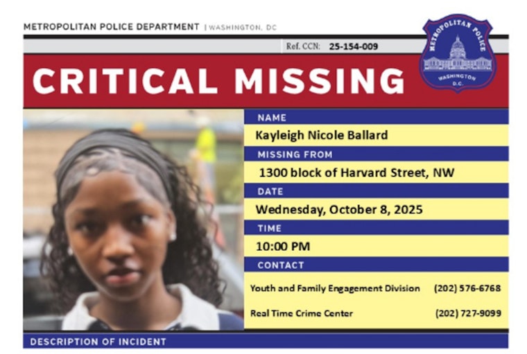 DC Police Seek Public's Help in Finding Missing 15-Year-Old Girl Kayleigh Nichole Ballard