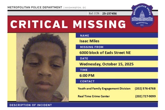 DC Police Seek Public's Help in Locating Missing 13-Year-Old Boy Isaac Miles from Northeast D.C.