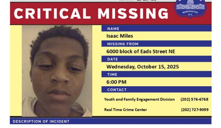DC Police Seek Public's Help in Locating Missing 13-Year-Old Boy Isaac Miles from Northeast D.C.