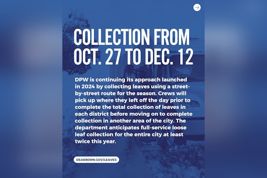 Dearborn Announces Fall 2025 Loose Leaf Collection Schedule and Reminds Residents of Guidelines and Parking Rules