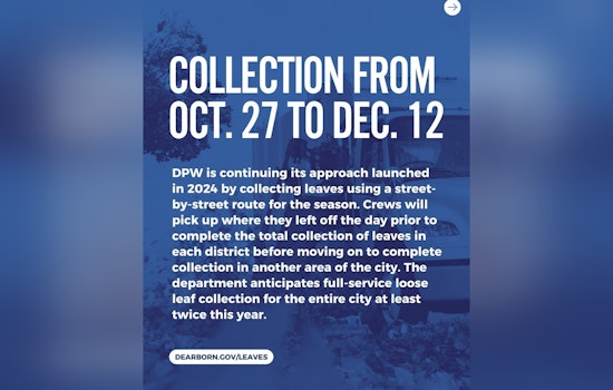 Dearborn Announces Fall 2025 Loose Leaf Collection Schedule and Reminds Residents of Guidelines and Parking Rules