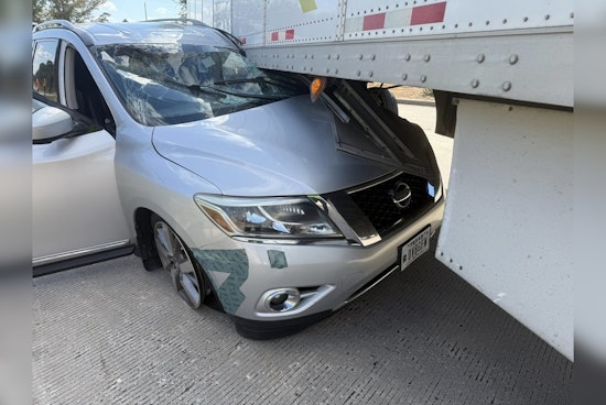 Driver Miraculously Unharmed After Van Becomes Wedged Under 18-Wheeler on I-45 Near The Woodlands
