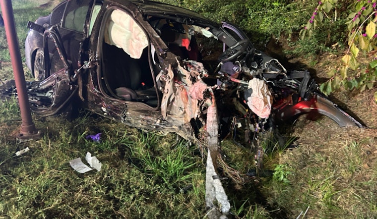 Driver Severely Injured as Car Splits in Half in Suspected Street Racing Crash in The Woodlands