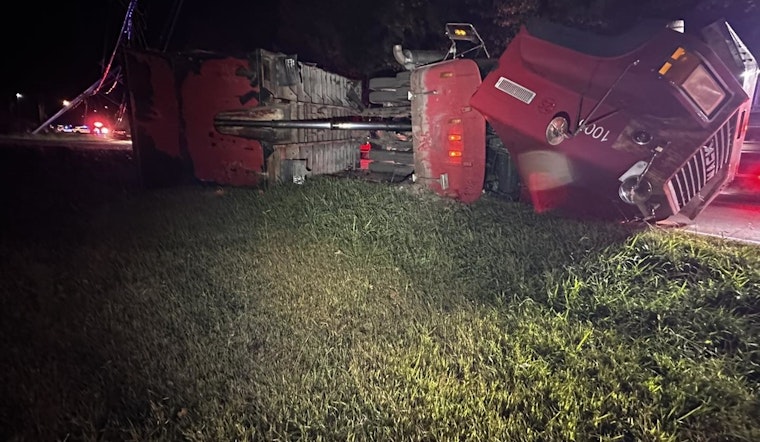 Dump Truck Overturns on Old Statesville Road Near Huntersville as Traffic Delays Ensue and No Injuries Reported