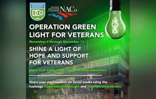 Durham County Joins Nationwide 'Operation Green Light' Tribute to Honor Veterans